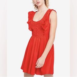 Brand New Free People Half Moon Red Dress - Size Small