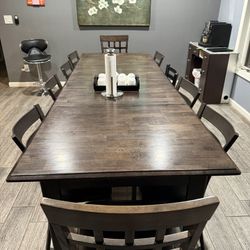 Long Table Set With 8 Chairs 