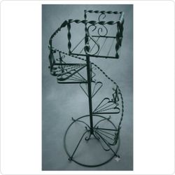 Vintage Wrought Iron Spiral Staircase Plant Stand