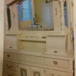 Lighted Vanity/Dresser and matching Queen Size Headboard from Inspiration