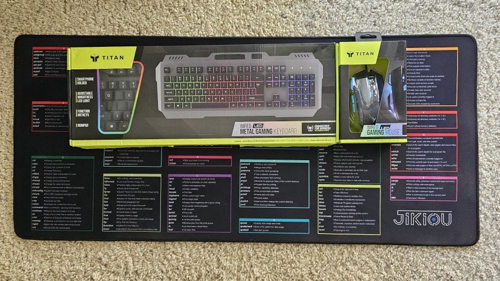 NEW Wired LED Gaming Keyboard and Mouse with Large Table Mat
