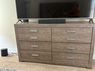 3 piece set - Drawer Wood Dresser in Gray Brown