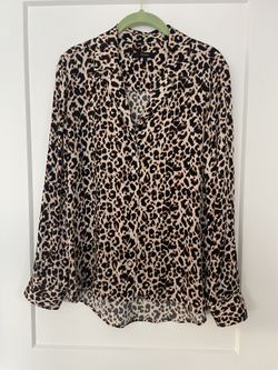 Quince-Silk (Leopard)  Blouse (L) 