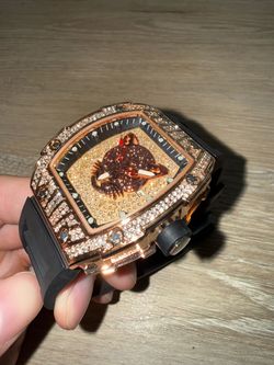 Iced out black watch