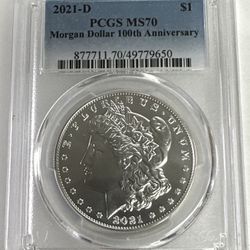 2021-D Morgan Silver Dollar 100th Anniversary PCGS MS70