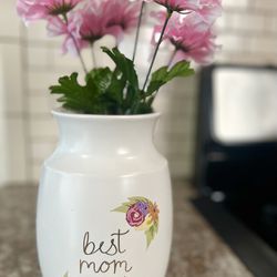 New Beautiful Ceramic Best Mom Ever Vase 