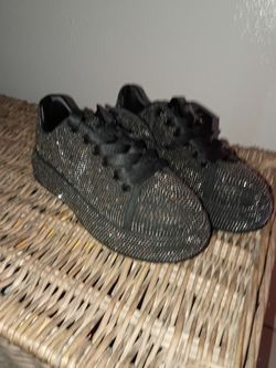 Black Glitter Casual Sneakers