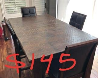 Solid wood high table and chairs