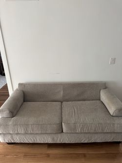 Light Gray Fabric Two-Seat Sofa