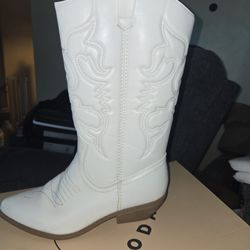 White Cowboy Boots-Women 