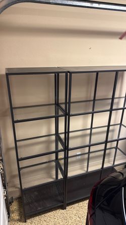 Shelves with glass tops