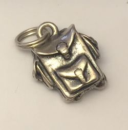 Vintage backpack sterling silver charm