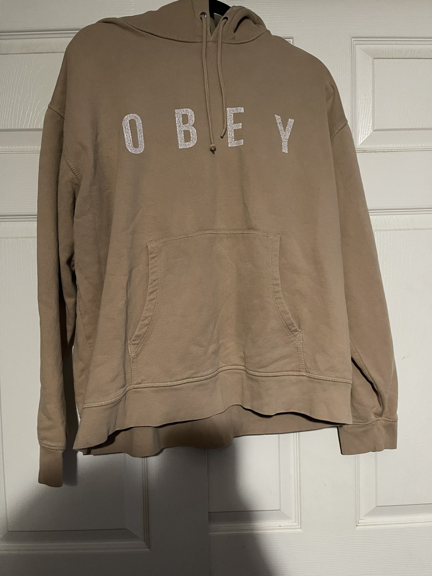 Tan Obey Sweater With Hoodie