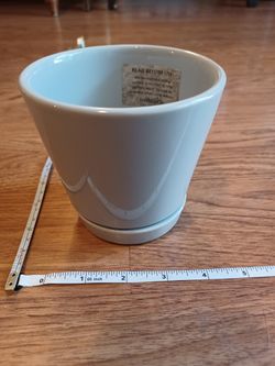 Small Light Gray Ceramic Planter