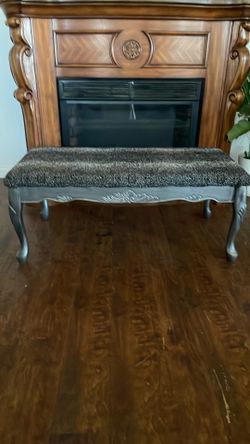 Solid wood bedroom bench , living room, powder, room, bench, silvery, color, wood decorative design