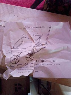 Woodland Wagon #46005 Assembly Instructions Sheet