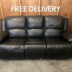 Faux Leather Recliner Couch - Free Delivery 