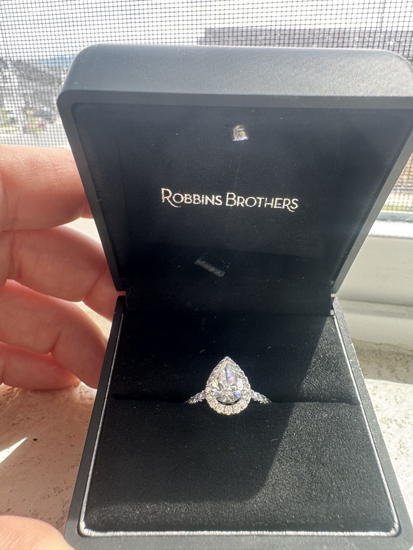 Pearl Shape Diamond Engagement Ring