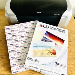 Epson photo Printer with 2 Photo Paper Packs
