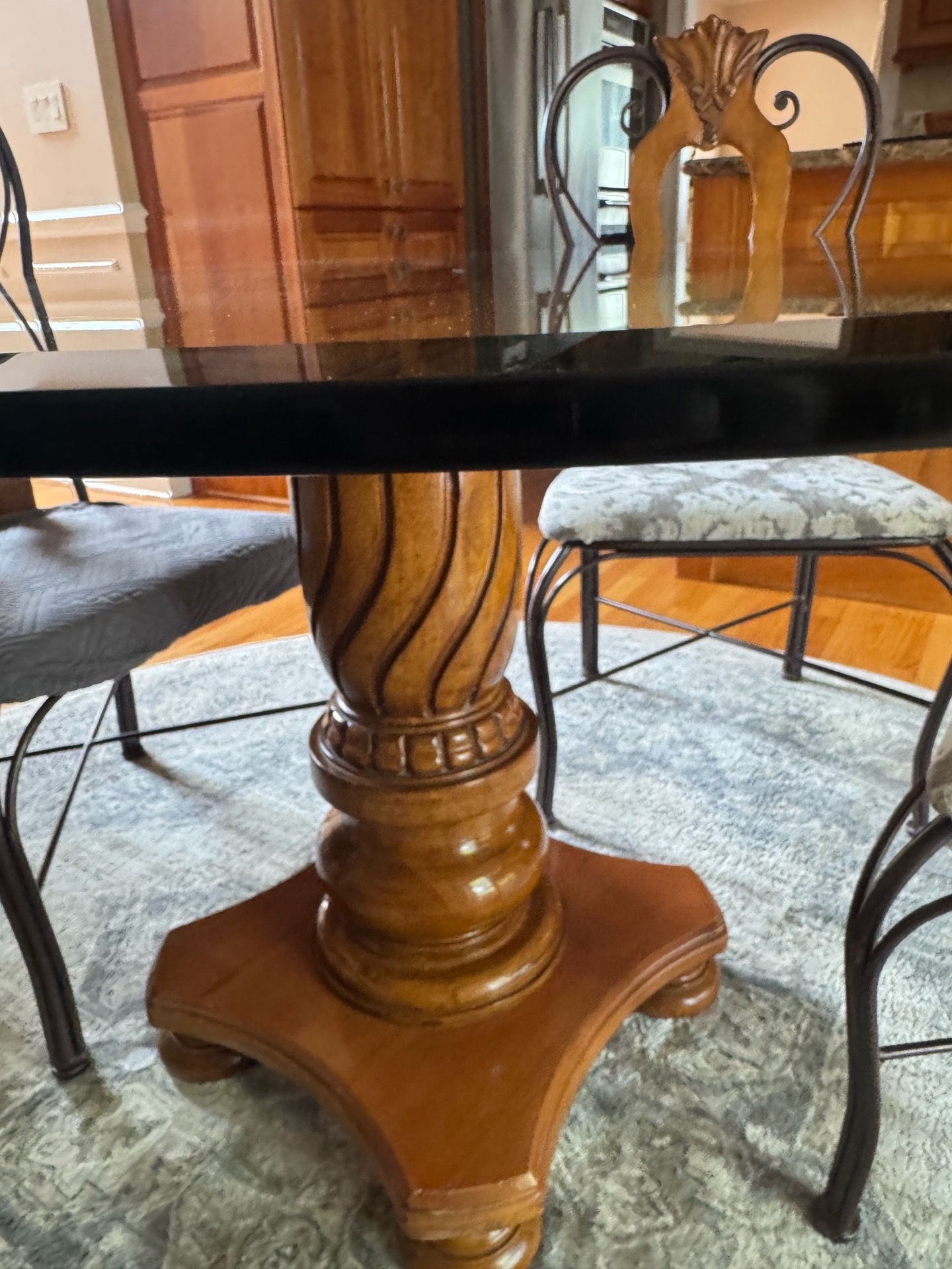 Wood iron table