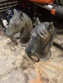 Vntg Horse Hitch Posts