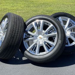 22” Chevy Silverado wheels 6x5.5 Tahoe Suburban LTZ rims A/T Tires Z71 GMC Sierra Yukon Escalade