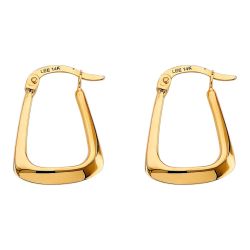 Earrings Yellow Gold 14k. Hoop 