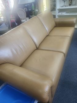 Ethan Allan Leather Couch 