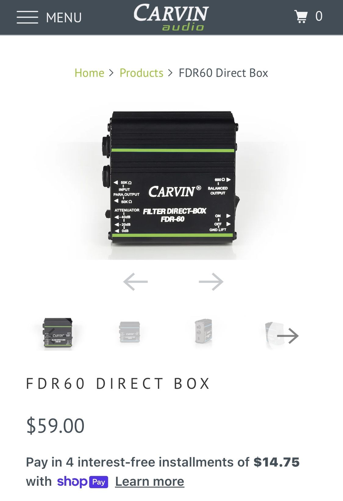 Carvin Filter Direct Box FDR-60