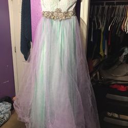Blue and purple prom dress