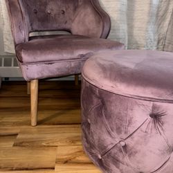 Lavender Chair & Ottoman