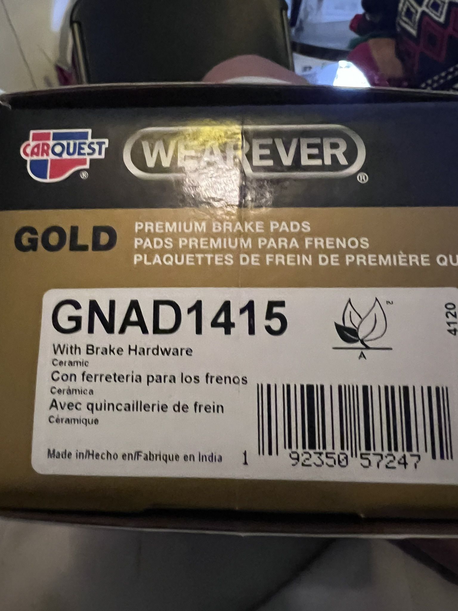 2013 Nissan Pathfinder Carquest Premium Gold Ceramic Brake Pads