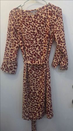 New Womens H&M leopard print tie-waist dress US 6