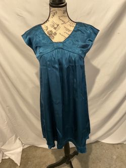 Teal Ruffle Cap Sleeve Sheath Dress