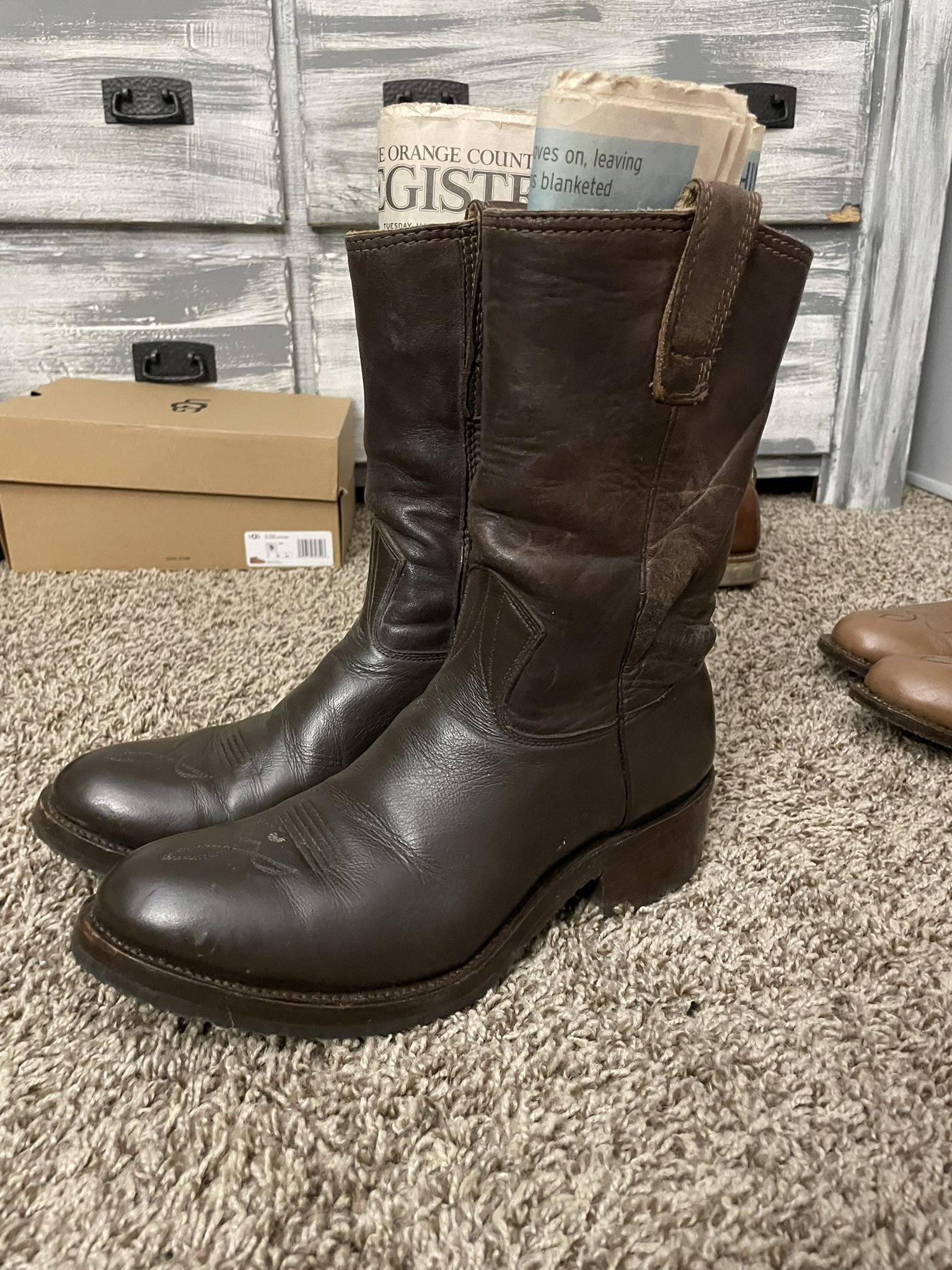 Brown Leather Cowboy Boots