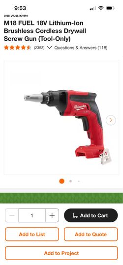 M18 Fuel Drywall Screws Gun Milwaukee