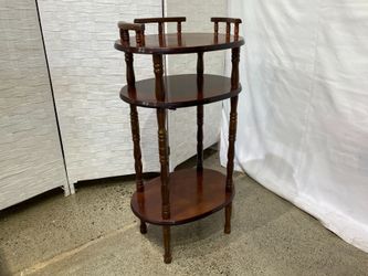Dark Stain 3-Tier Accent Side Table
