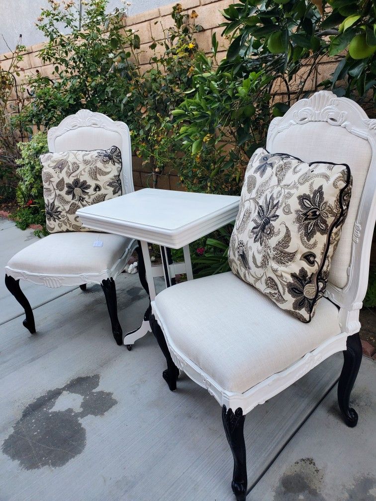 Antique Queen Anne  Chairs With Table $250.00 Price Firm