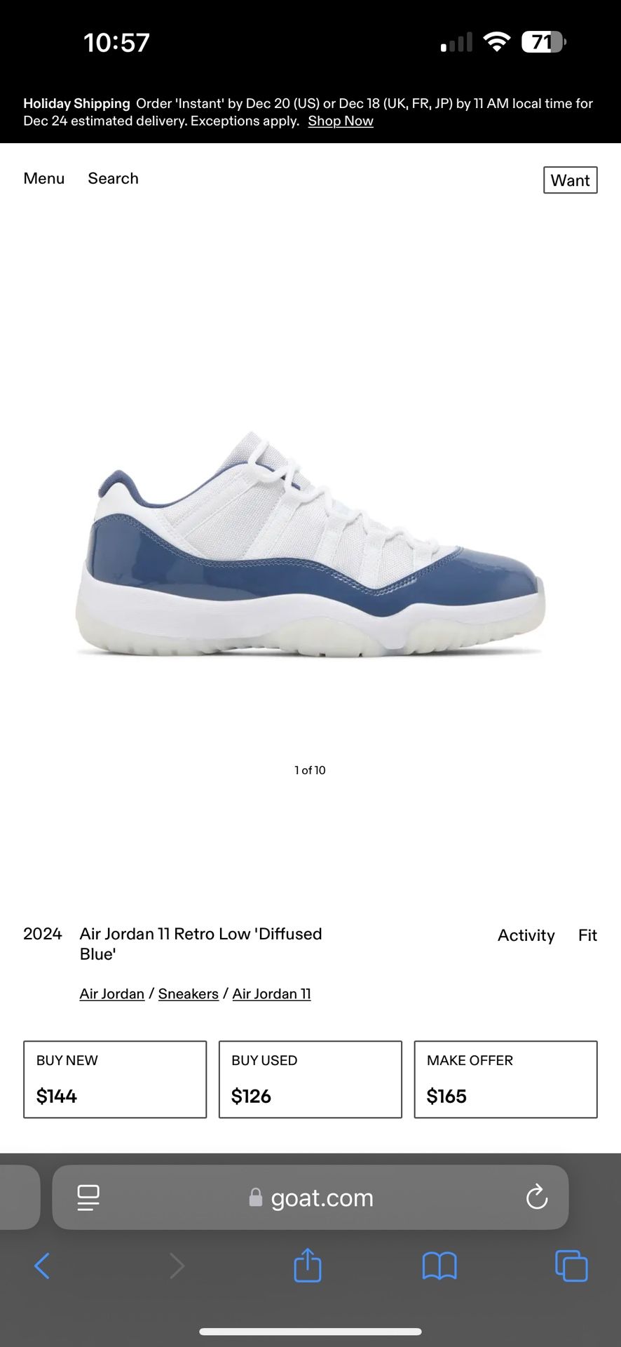 Jordan 11 Retro Low Size 11.5