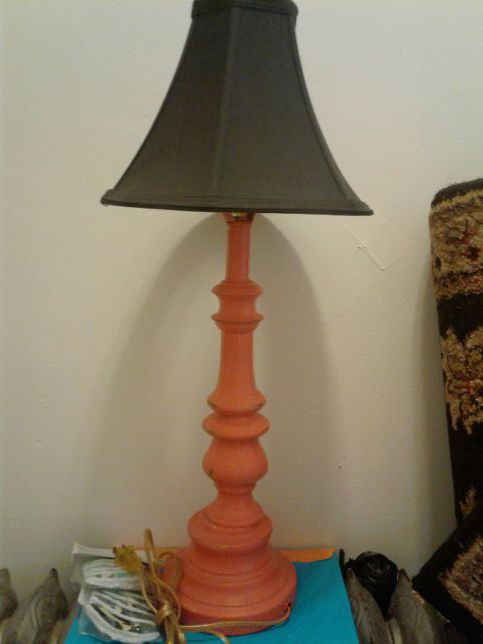 Beautiful black and orange antique style lamp