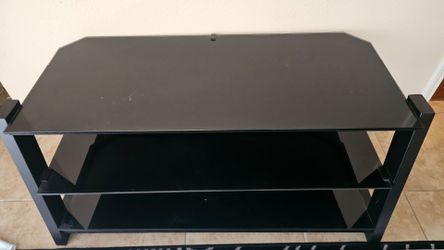 Black Shiny Glass TV Stand