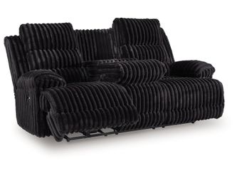 Technique Onyx Power Reclining Sofa with Drop Down Table