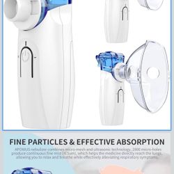 Portable Nebulizer - Nebulizer Machine for Adults and Kids Travel and Household Use, Handheld Mesh Nebulizer for Breathing Problems APOWUS.  1 sustain