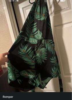 Tropical Print Halter Romper
