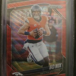 2025 Prizm  Bo Nix Red Wave Numbered