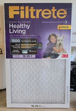 *Brand New* Filtrete Ultra Allergen Healthy Living Electrostatic High Performance Air Filter 16x25x1