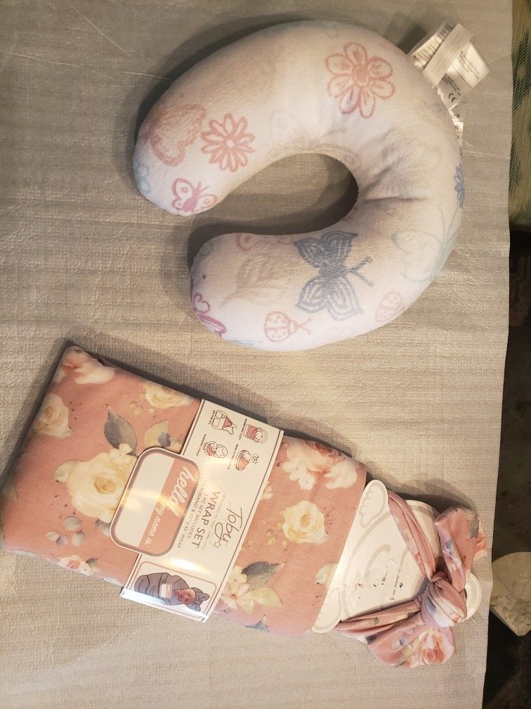 Baby Wrap Set With Headband And Wrap & Baby Neck Pillow
