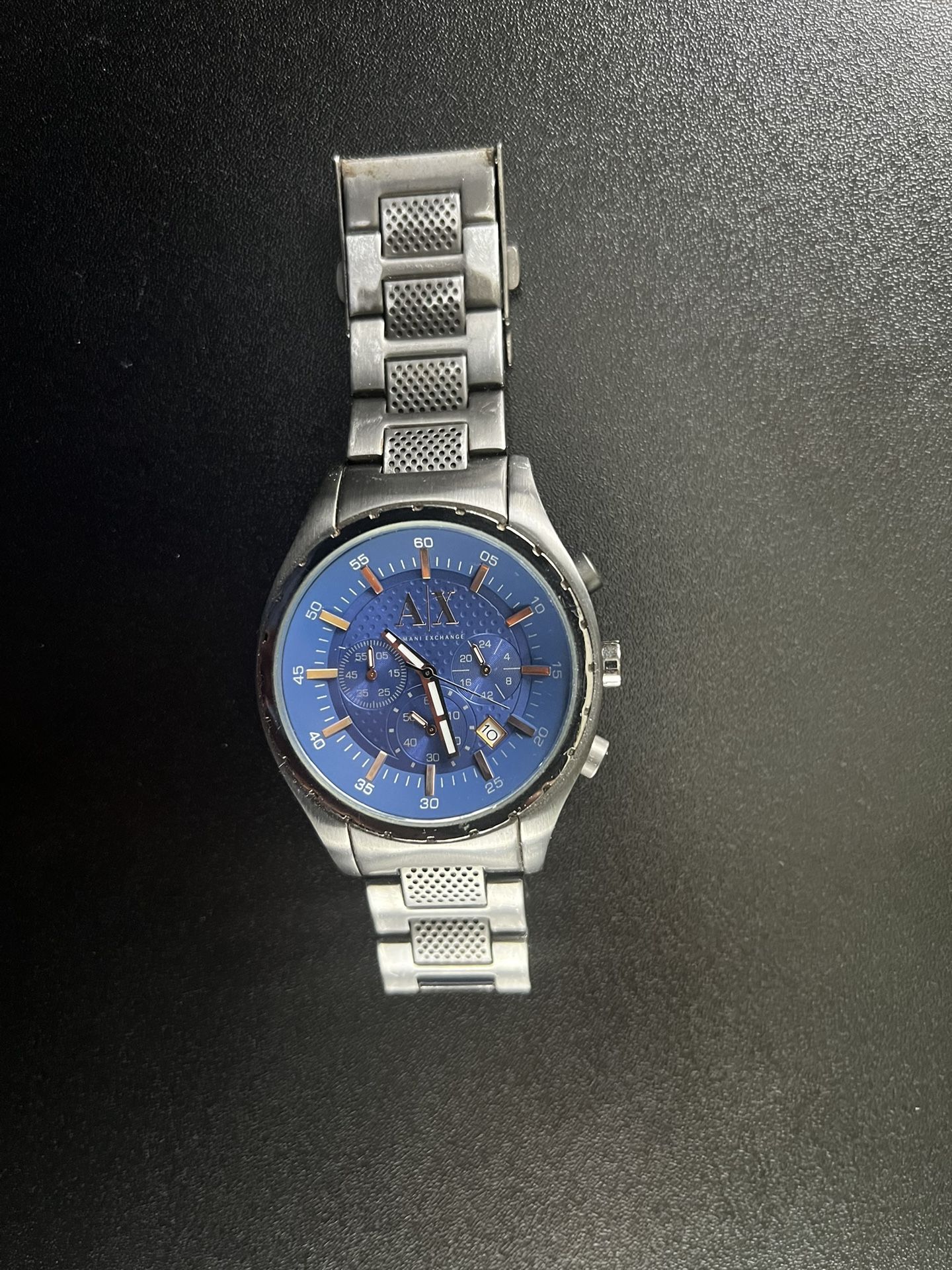 Armani Watch Silver & Blue Stainless Steel