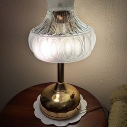 Antique Early 1900s Brass Coleman Style Oil Lamp Converted To Electric