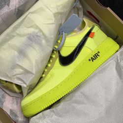 Nike Off White x Air Force 1 The Tens Virgil Abloh Volt size US8.5 41.5